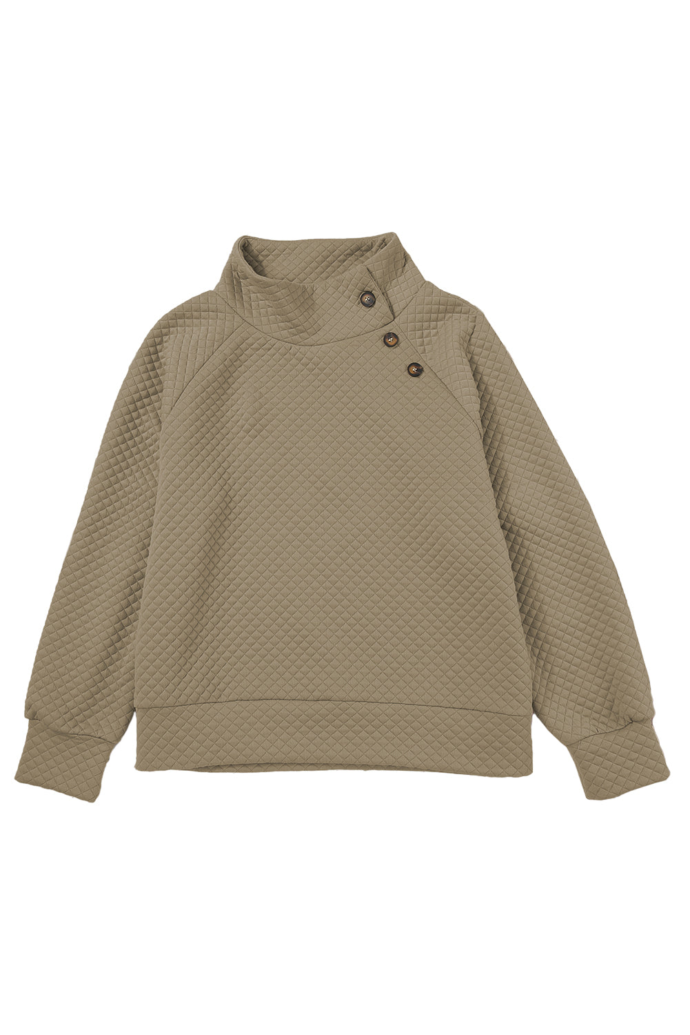 Solid Half Zipper Quilted Pullover Sweatshirt