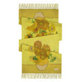 Famous Art Digital Print Long Fringe Scarves Sunflower 180x70cm Bazaare Mart Famous Art Scarf