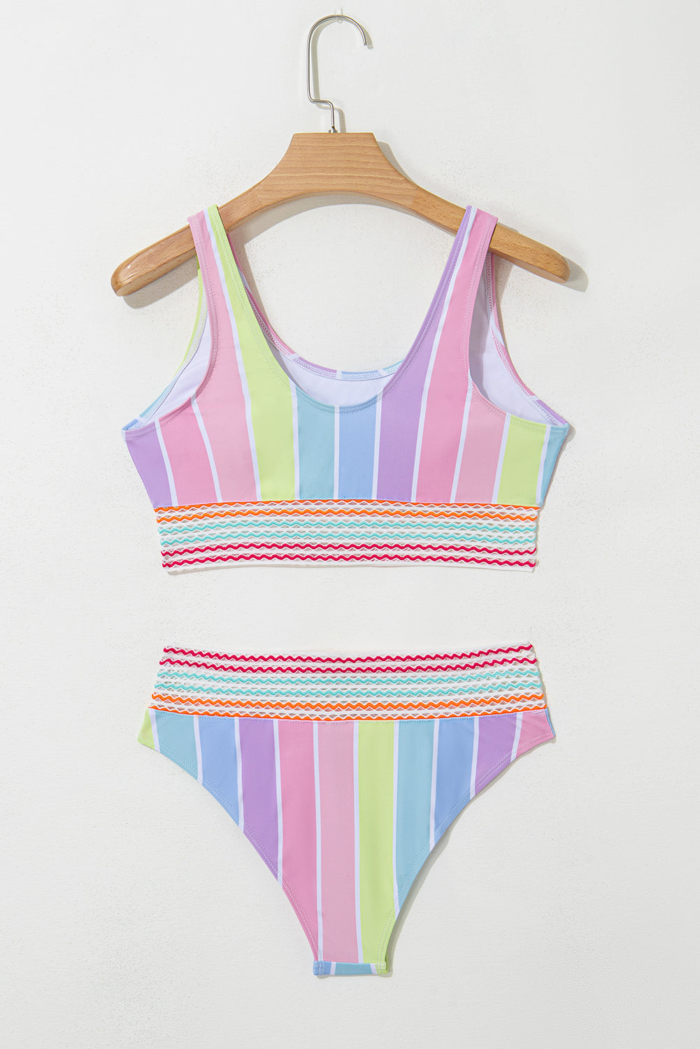 Rainbow Stripe Bikini Swimsuit