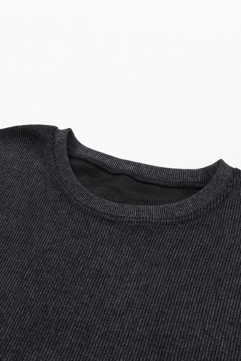 Plain Corded Crew Neck Sweatshirt