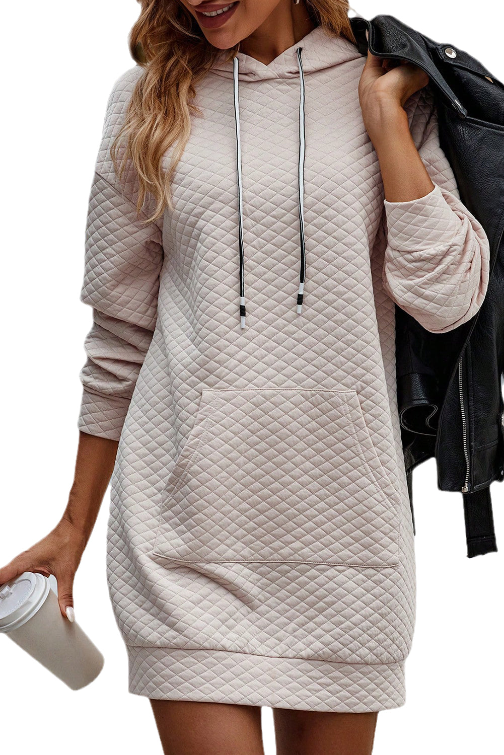 Solid Half Zipper Quilted Pullover Sweatshirt