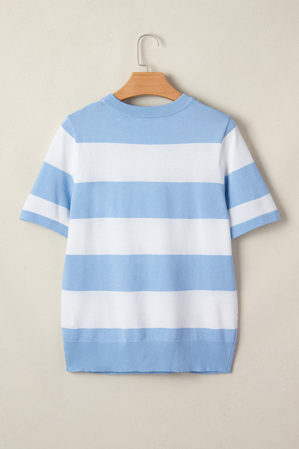 Striped Knitted T shirt Shewin Short Sleeve Sweaters