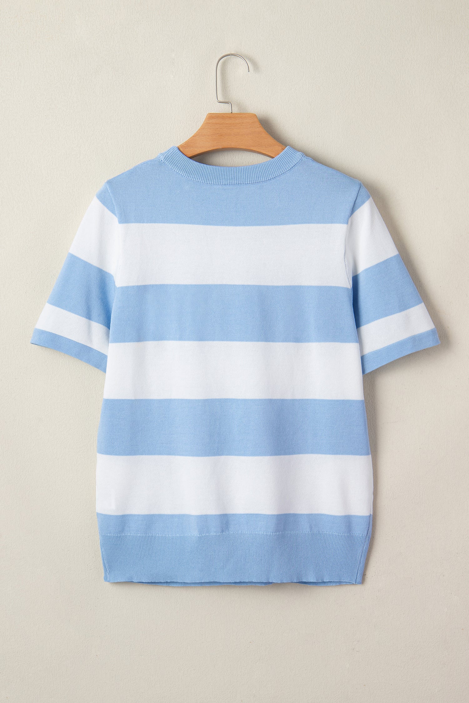 Striped Knitted T shirt Shewin Short Sleeve Sweaters