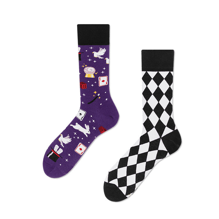 Trendy Creative Mid-calf Cotton Socks For Men And Women