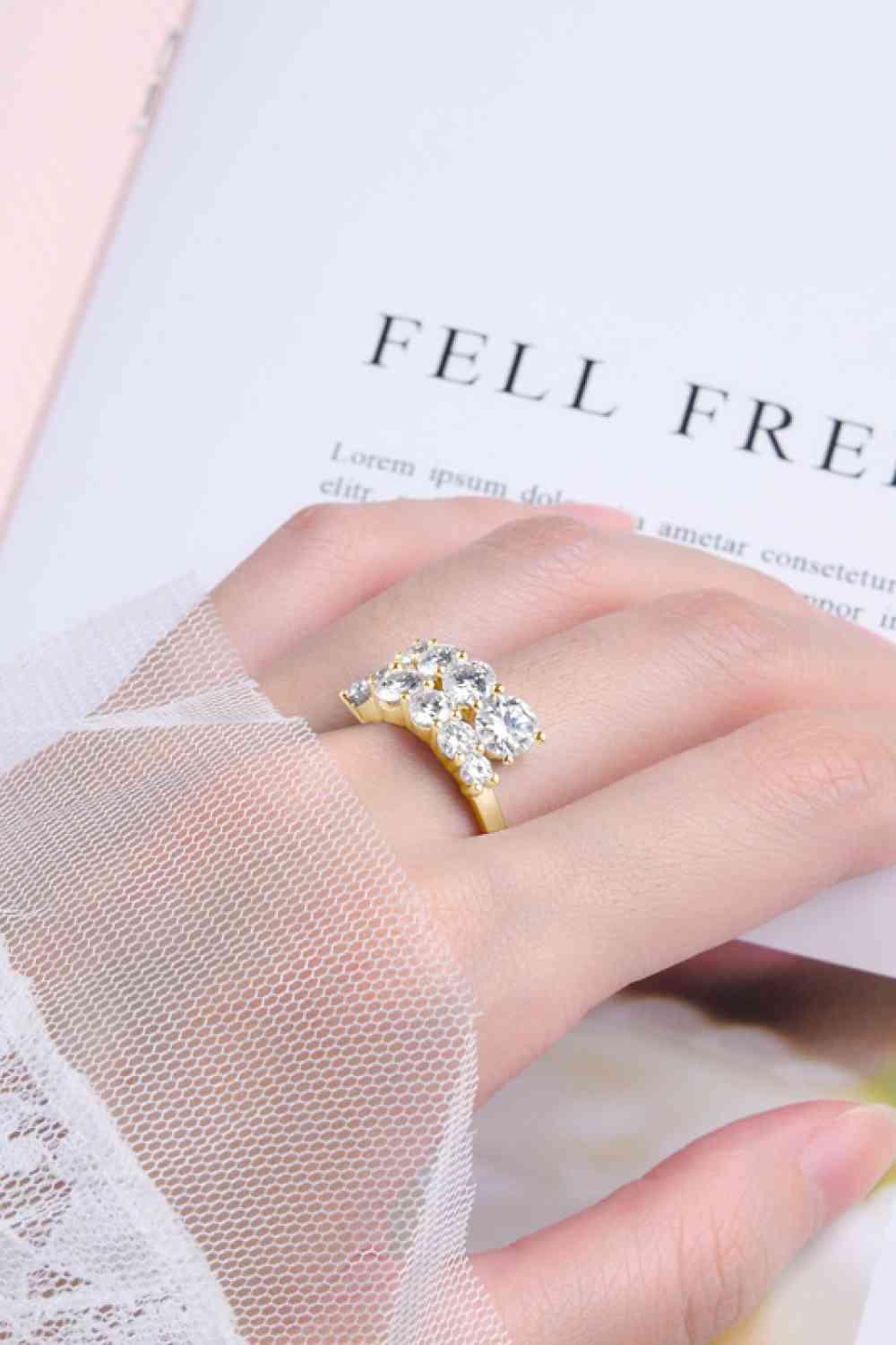 Adored Moissanite 925 Sterling Silver Ring Gold Bazaare Mart Adored Moissanite 925 Sterling Silver Ring