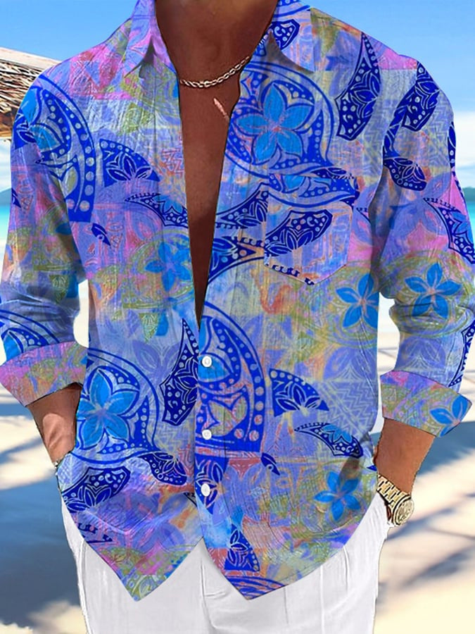 Blue Button Up Long Sleeve Shirt Blue CJ Dropshipping Colorful Long Sleeve Button Up