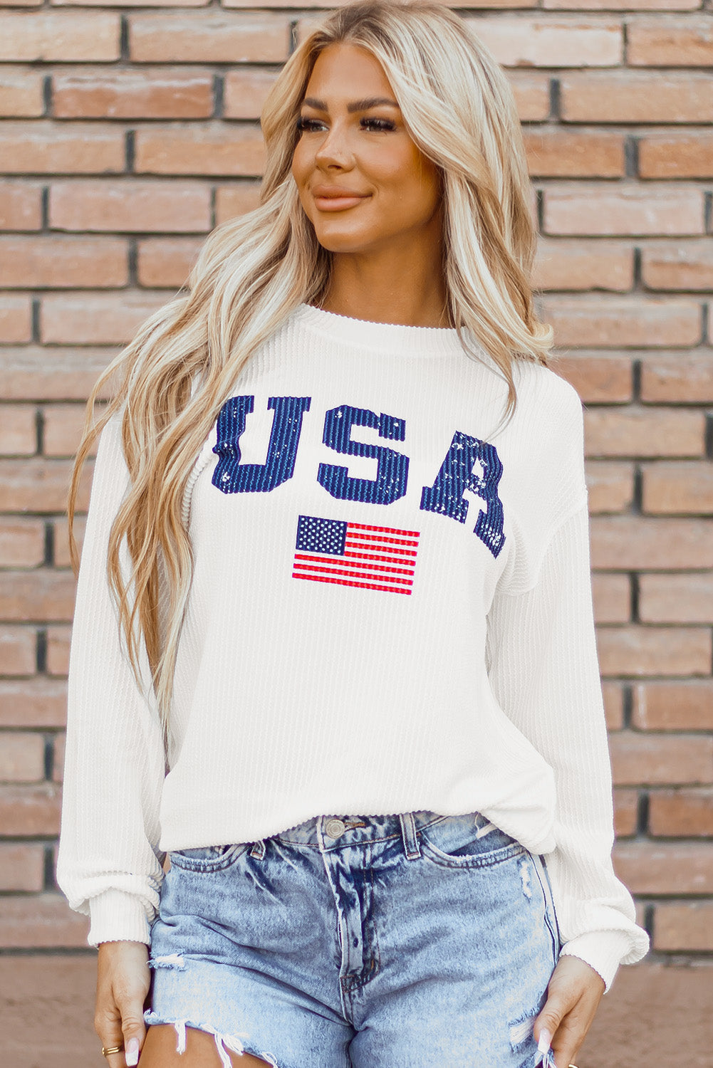 White USA Sweatshirt