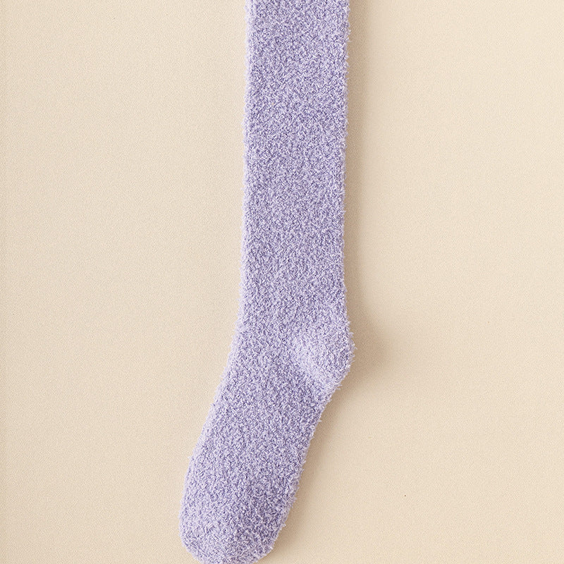 Lint-free Coral Fleece Knee Socks