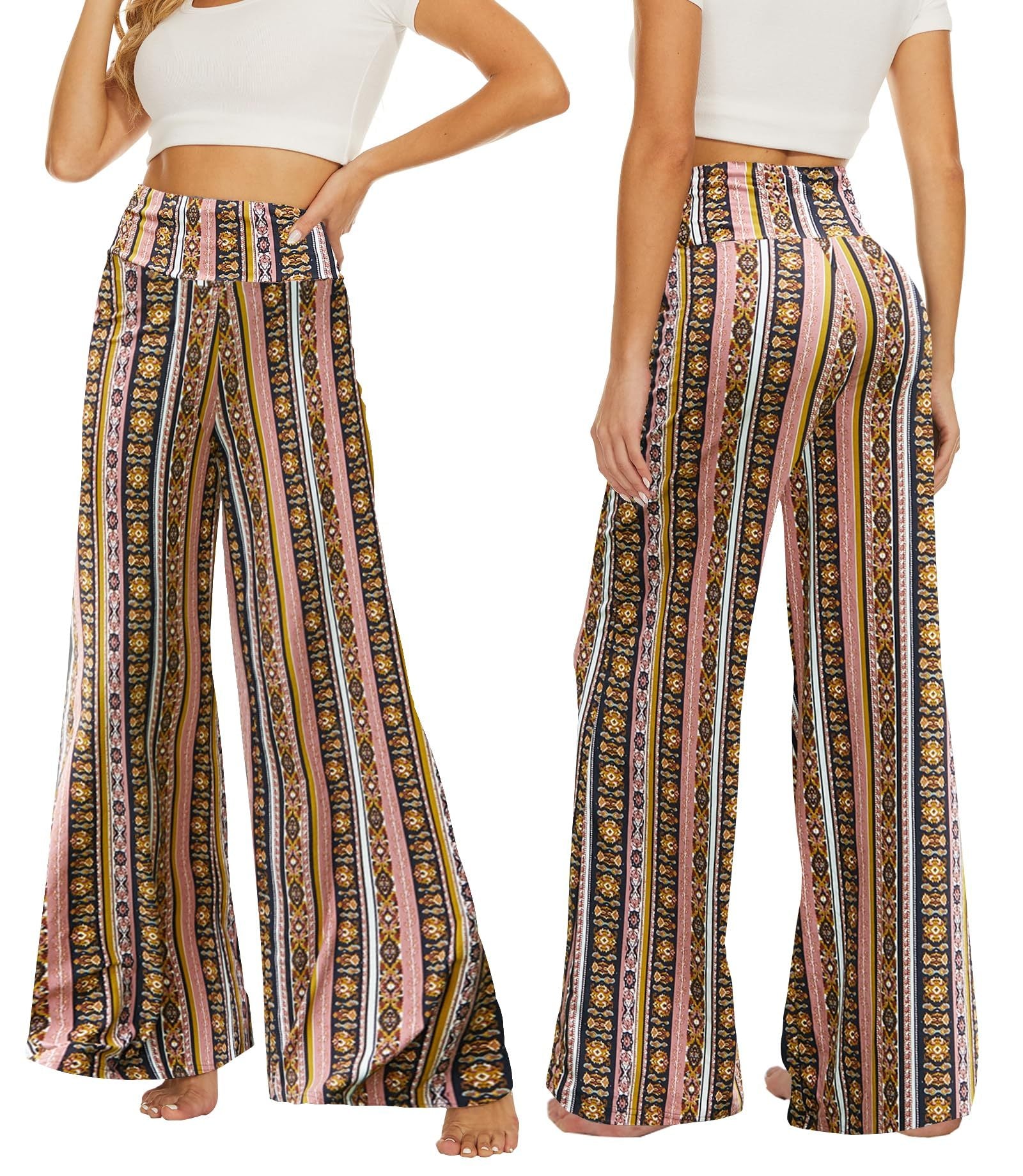 Striped Boho Wide-leg Pants