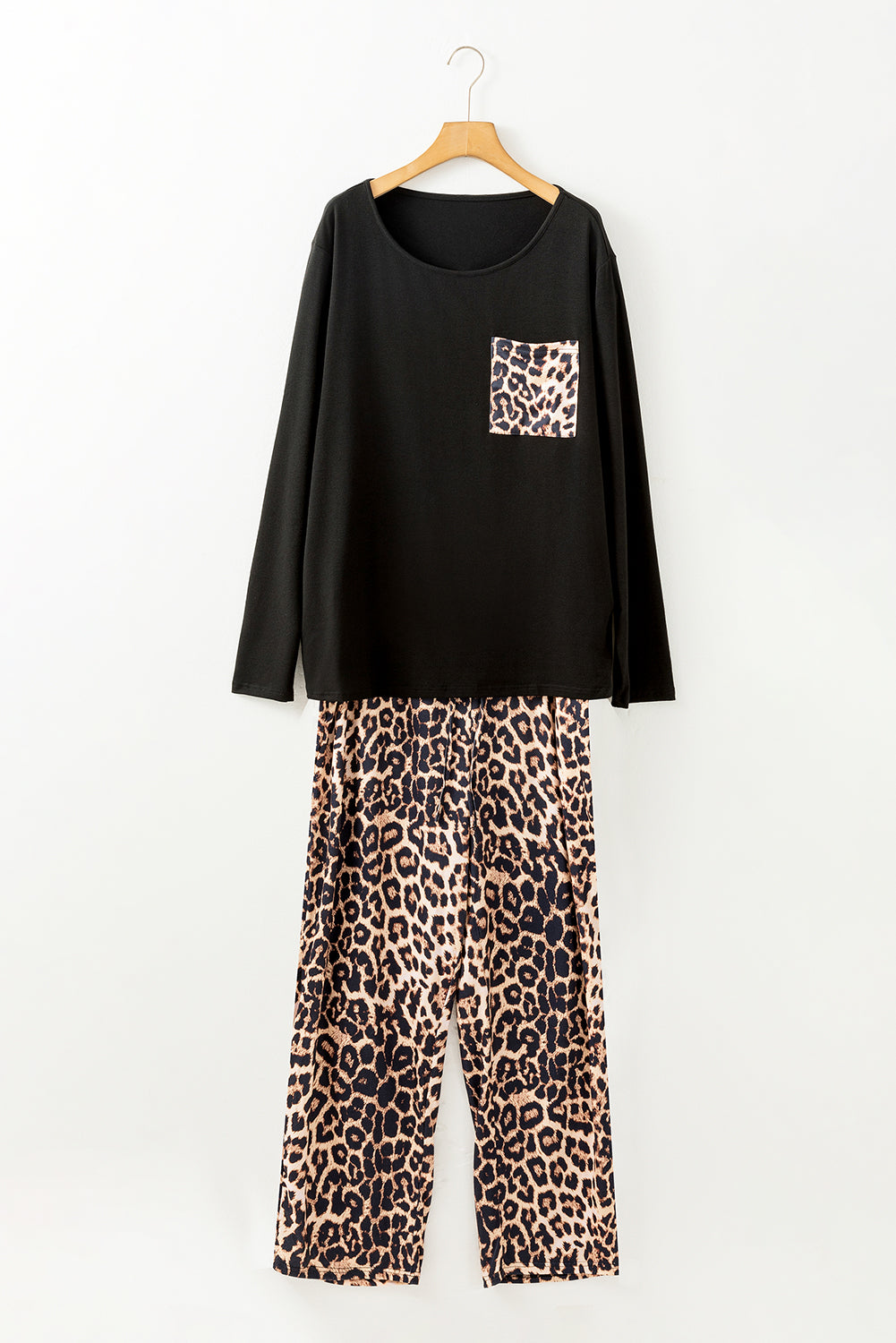 Black Leopard Plus Size Pajamas