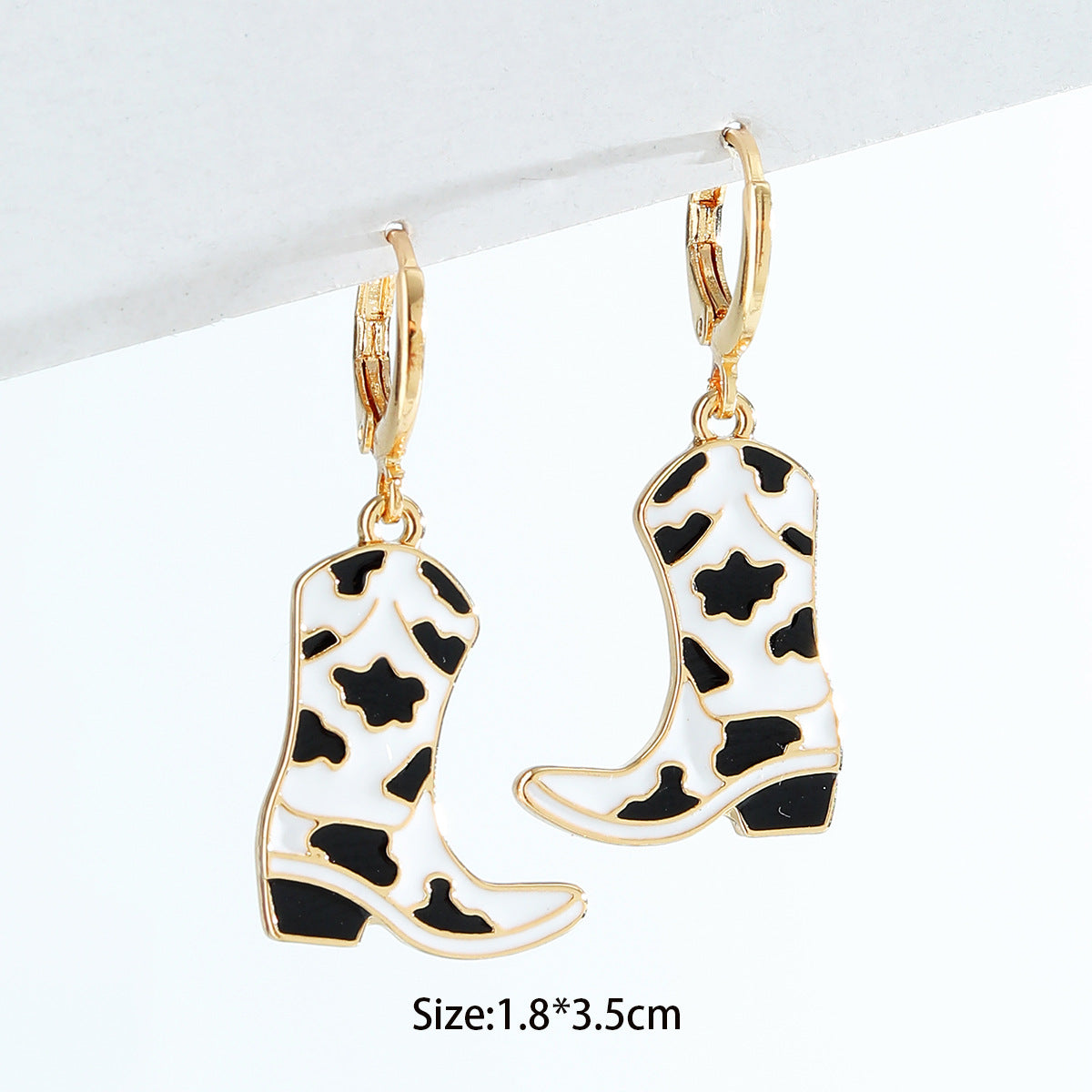 B&W Western Cowboy Boots Earrings CJ Dropshipping B&W Cowboy Boot Earrings
