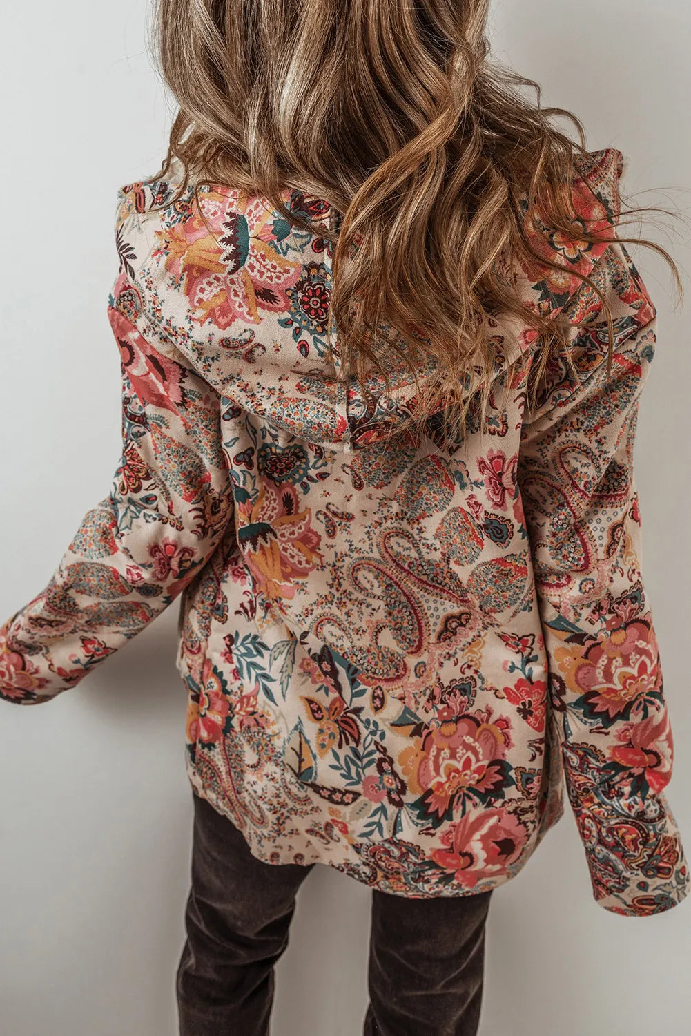 Printed Long Sleeve Hooded Jacket Trendsi Hooded Jacket