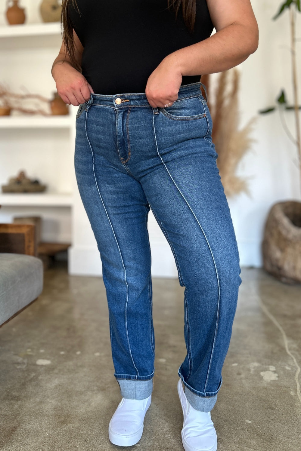 High Waist Straight Leg Jeans