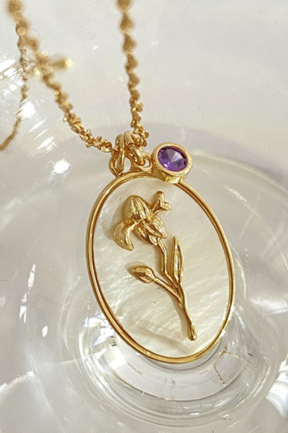 Birth Flower Shell Necklace