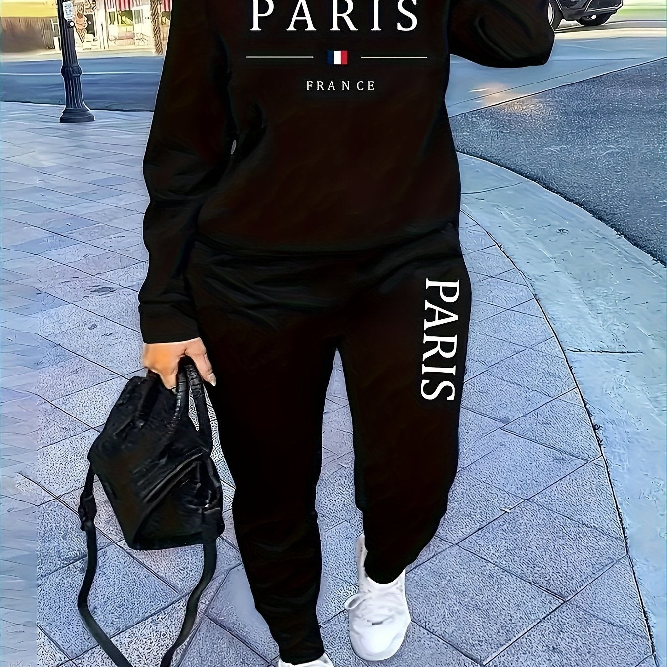 Black Paris Sweatsuit Set