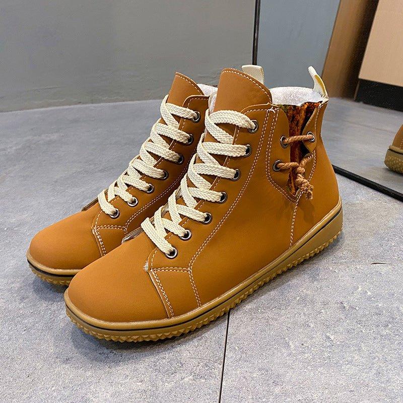 Fleece Lined Zip Ankle Boots Bazaare Mart PU Suede Fleece Lined Shoes