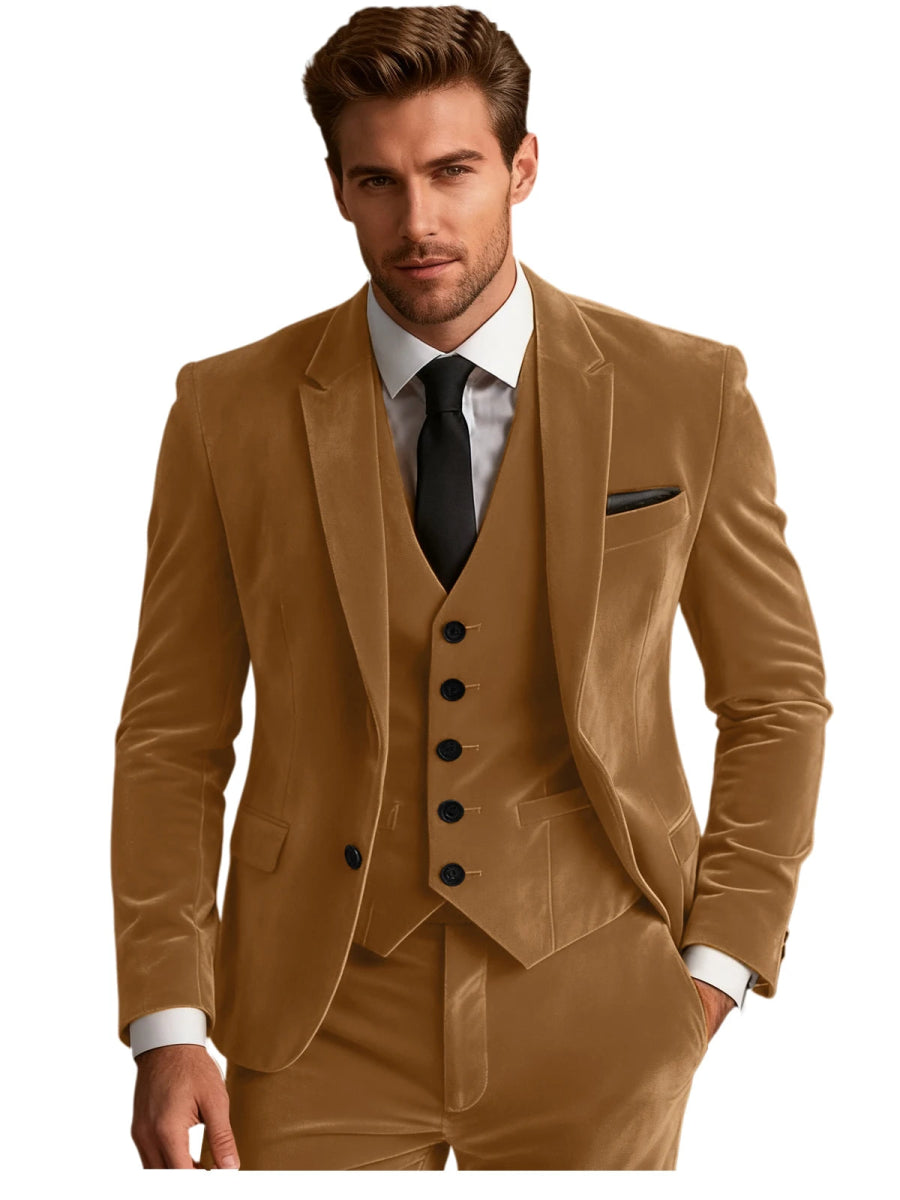 Formal 3 Piece Velvet Suit - Bazaare Mart