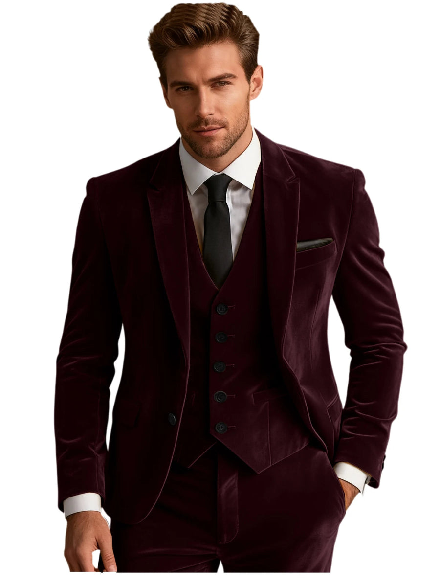 Formal 3 Piece Velvet Suit - Bazaare Mart