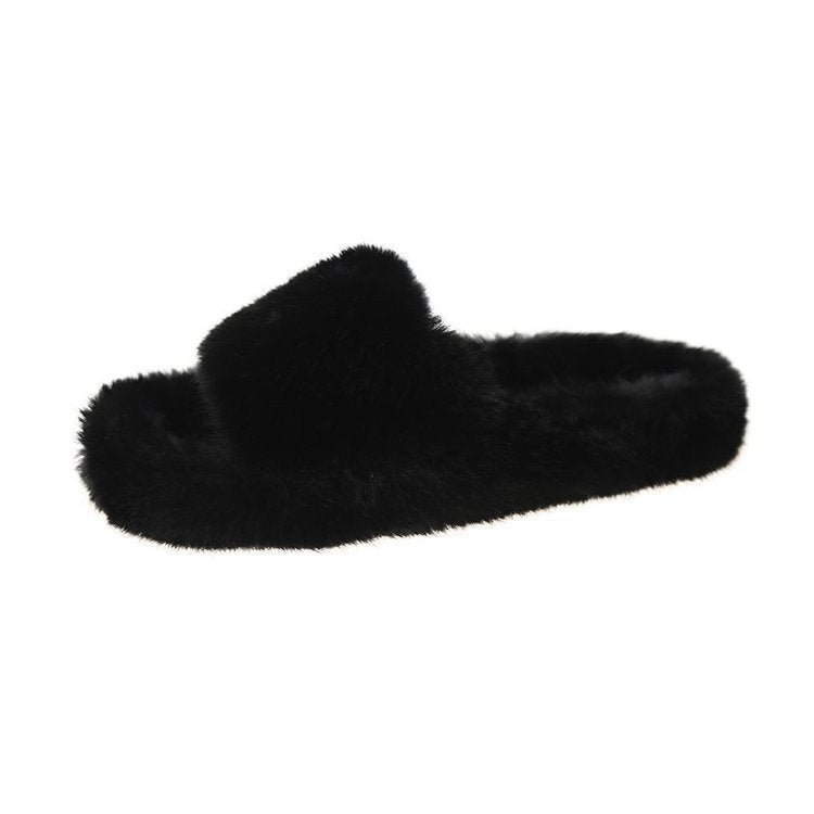 Furry Open Toe Slippers - Bazaare Mart