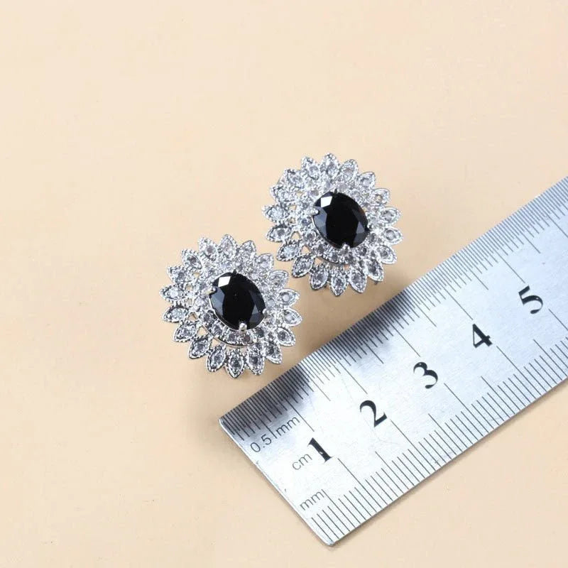 Garnet CZ 4 Pc Jewelry Set - Bazaare Mart