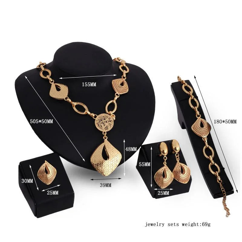 Gold Geo 4pc Jewelry Set - Bazaare Mart