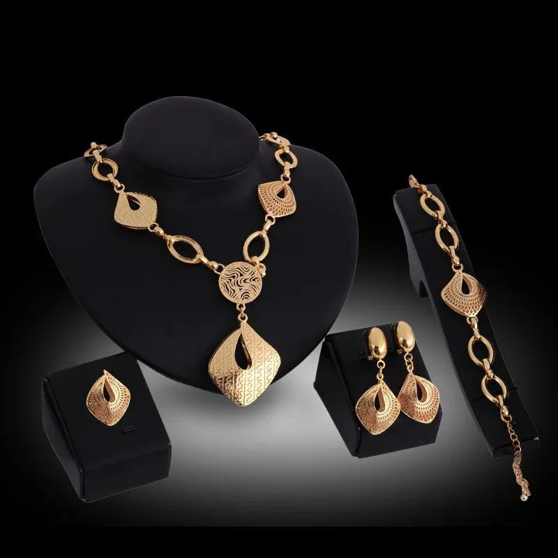 Gold Geo 4pc Jewelry Set - Bazaare Mart
