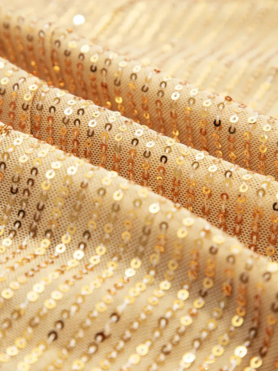 Gold Metallic Long Puff Sleeve High Neck Blouse Bazaare Mart Metallic Long Sleeve High Neck Blouse