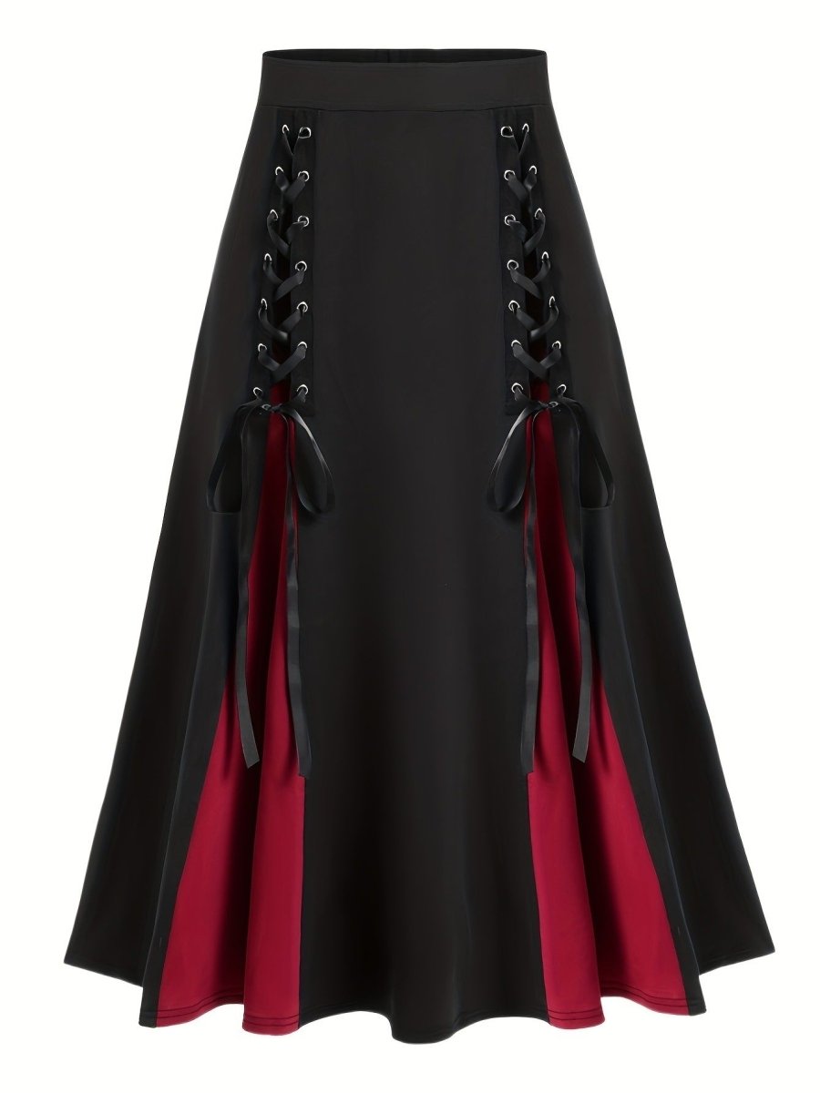 Gothic Pleated Pop Of Color Skirt - Bazaare Mart