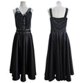 Gothic Punk Style Stitched Strap Dress Black Bazaare Mart Sleeveless Gothic Dress