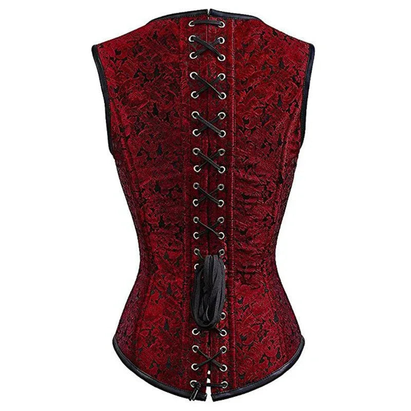 Gothic Steel Double Button Bustier Bazaare Mart Red Gothic Bustier