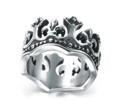 Gothic Titanium Steel Crown Ring Bazaare Mart Crown Ring