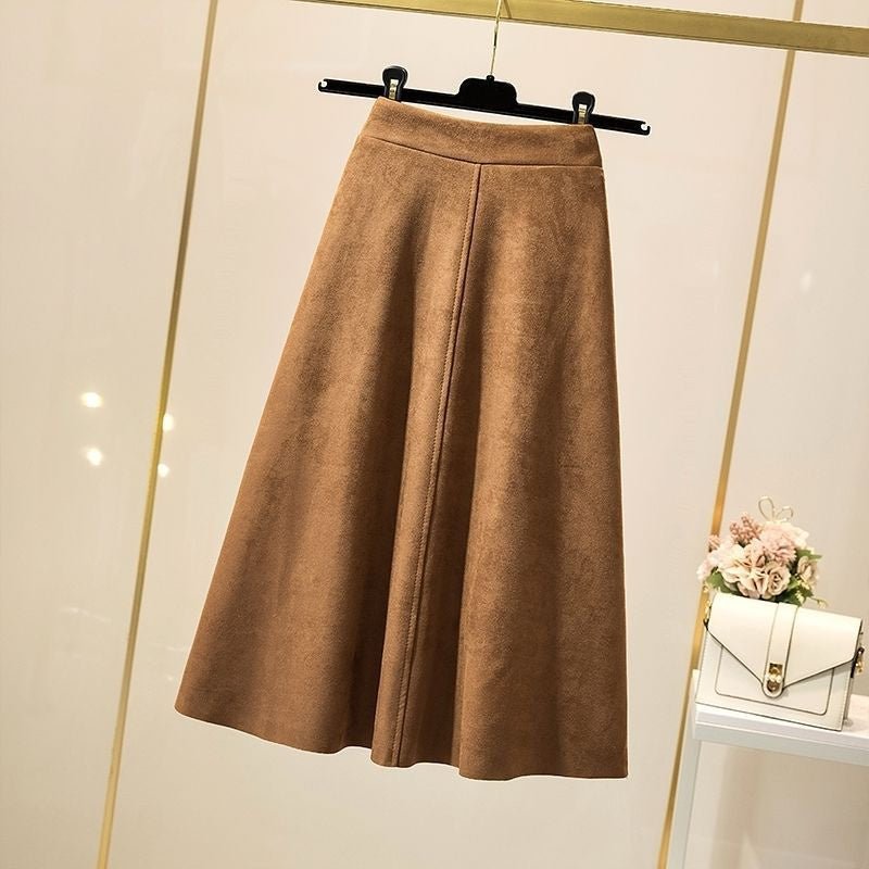 High Waist Mid - length Retro A - Line Skirt - Bazaare Mart