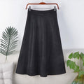 High Waist Mid-length Retro A- Line Skirt Black Bazaare Mart A-line Skirt