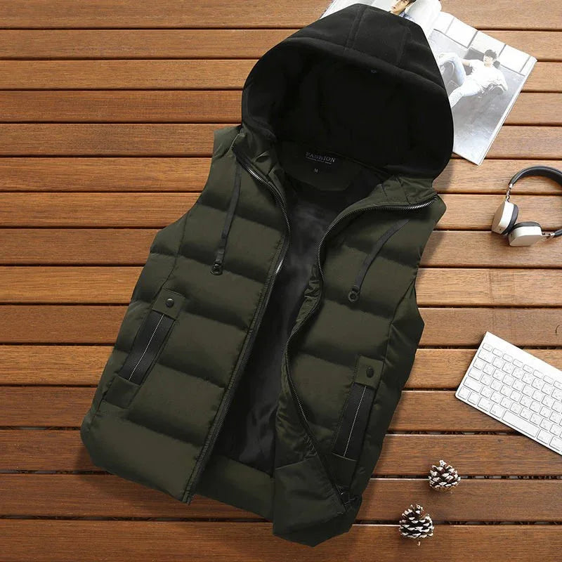 Hooded Puffer Vest Green Bazaare Mart Hooded Vest