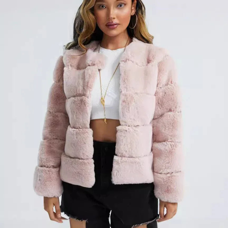 Horizontal Stitch Artificial Fox Fur Bazaare Mart Faux Fox Fur Jacket
