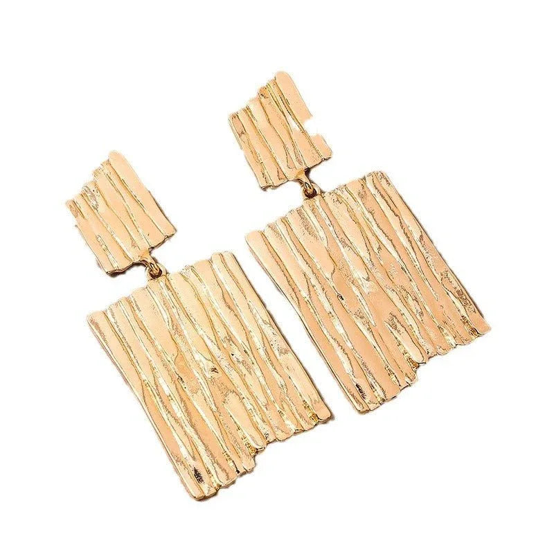 Irregular Geo Vertical Stripe Earrings - Bazaare Mart