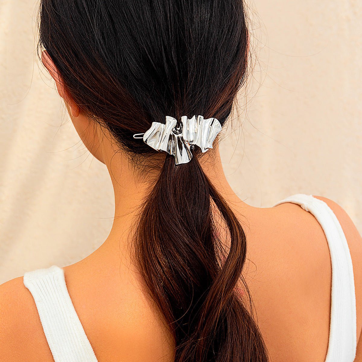 Irregular Pleated Rectangle Barrettes - Bazaare Mart