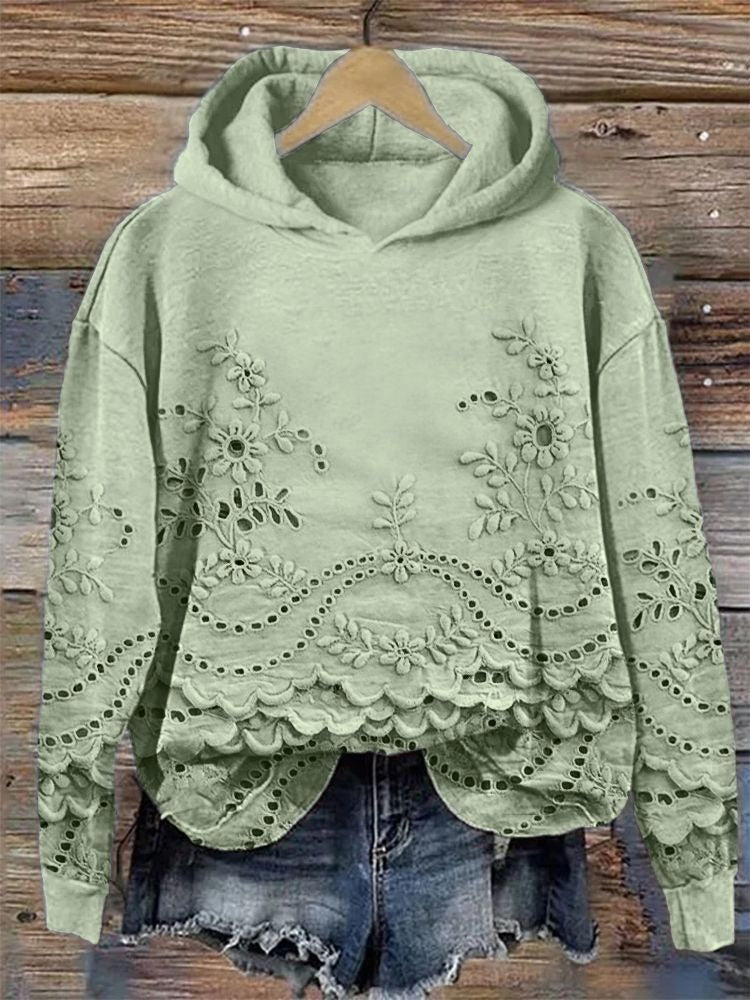 Lacey Eyelet Hoodie - Bazaare Mart