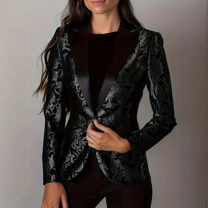 Ladies Black Embossed Stitch Tux Jacket Bazaare Mart Black Embossed Stitch Blazer