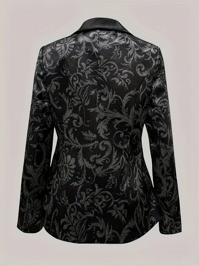 Ladies Black Embossed Stitch Tux Jacket Bazaare Mart Black Embossed Stitch Blazer