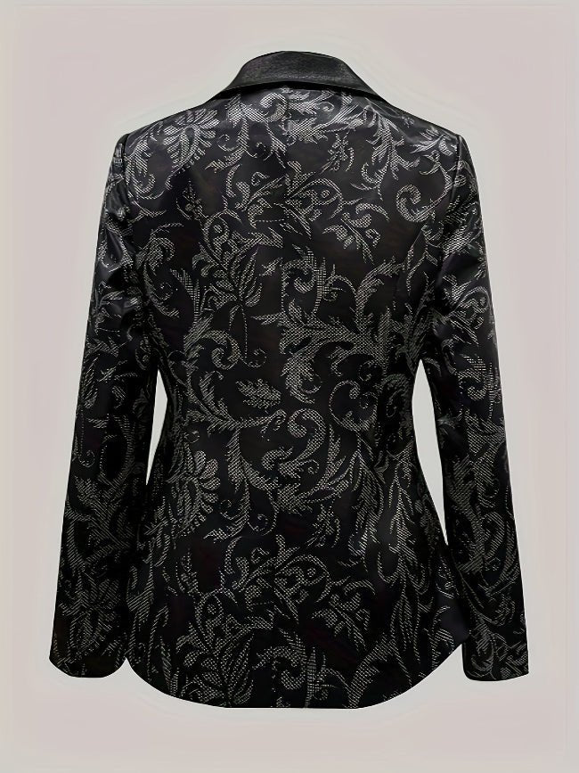 Ladies Black Embossed Stitch Tux Jacket - Bazaare Mart