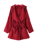 Lady's Light Hooded Waterproof Windbreaker Burgundy Bazaare Mart Hooded Rain Jacket