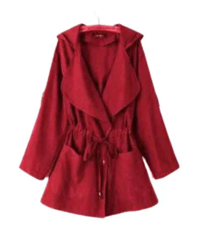 Lady's Light Hooded Waterproof Windbreaker Burgundy Bazaare Mart Hooded Rain Jacket