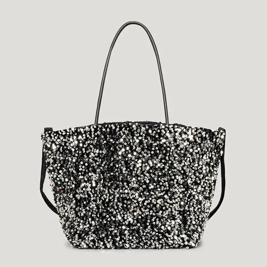 Large Sequin Tote Bag Bazarre Mart Sequin Purse