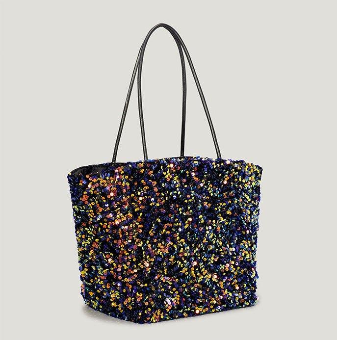 Large Sequin Tote Bag Bazarre Mart Sequin Purse