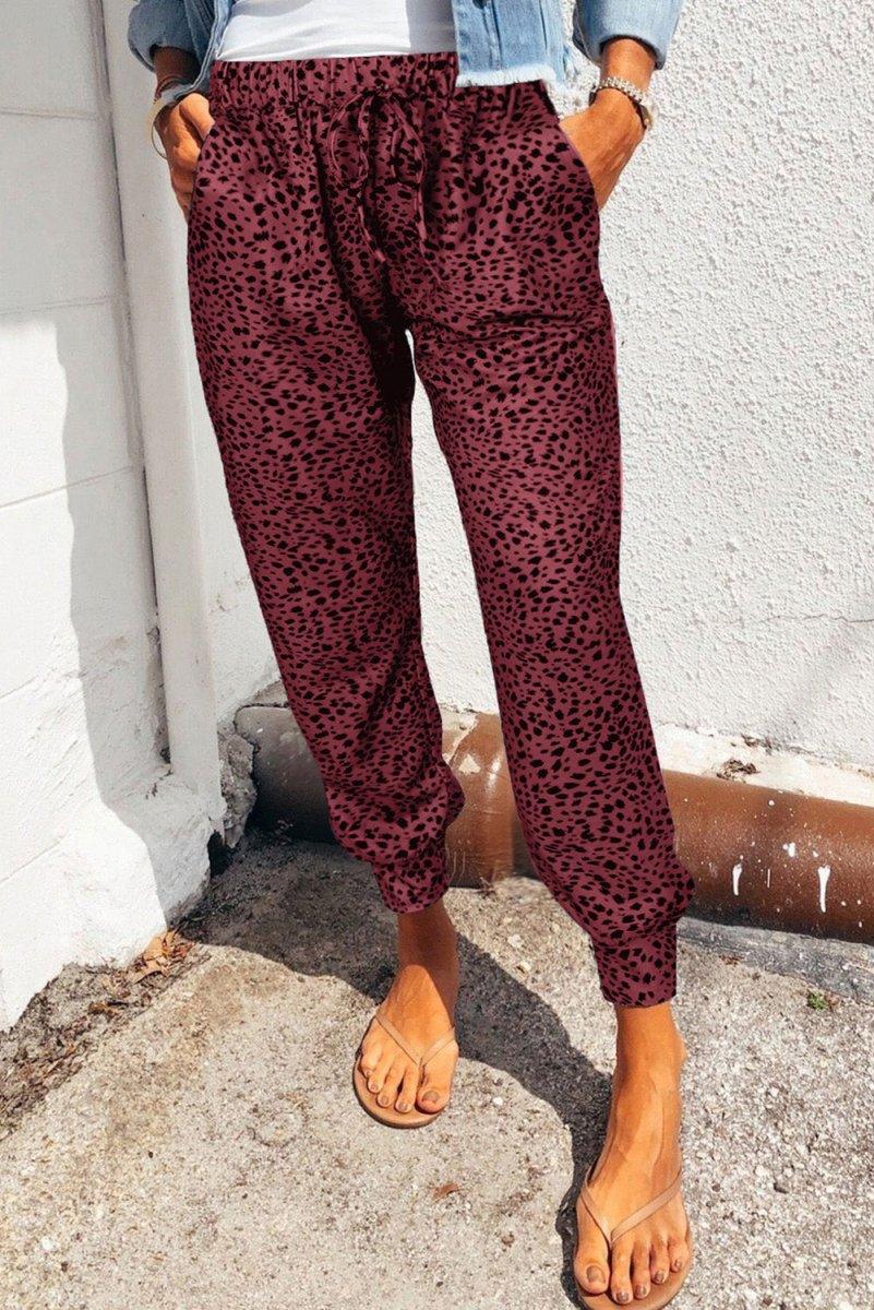 Leopard Print Joggers with Pockets Bazaare Mart Leopard Print Joggers with Pockets