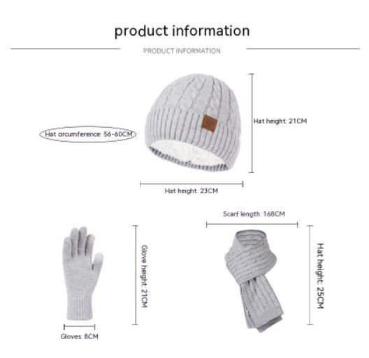 Men's Alpaca Winter Scarf Hat Gloves Set - Bazaare Mart