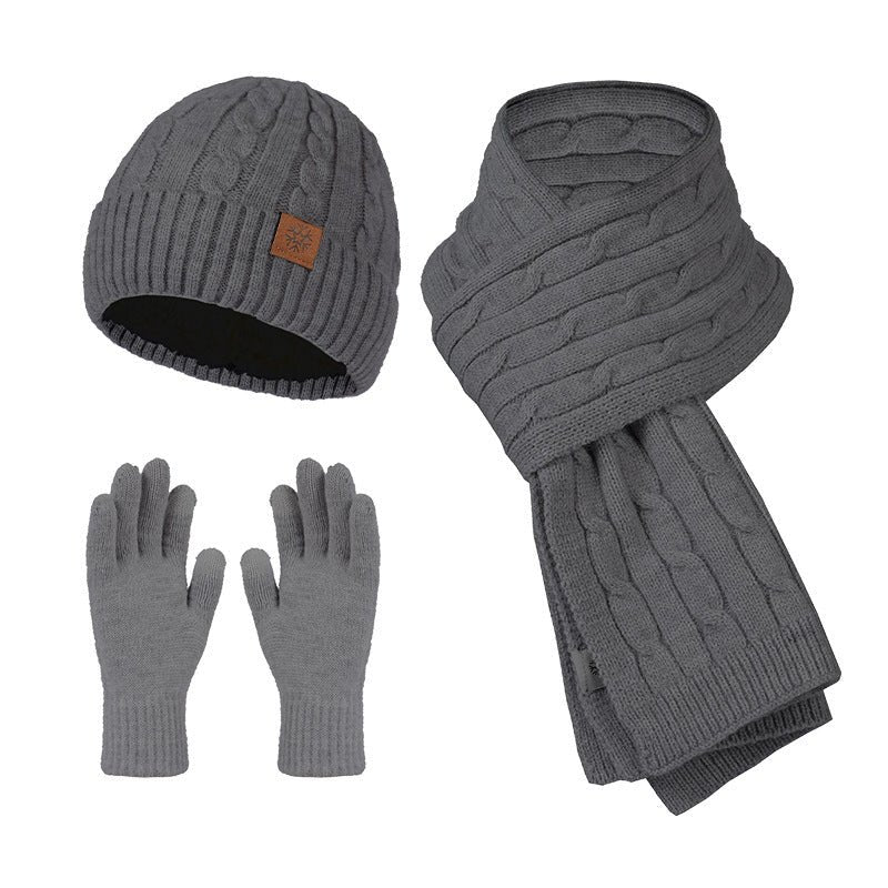 Men's Alpaca Winter Scarf Hat Gloves Set - Bazaare Mart