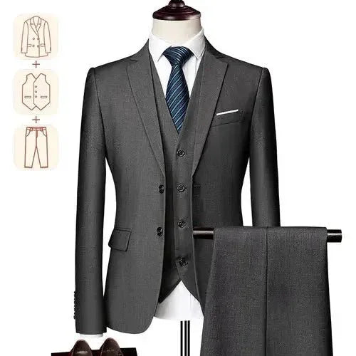 Men's Business Suits GRAY Bazaare Mart Men's 3Pc. Business Suit