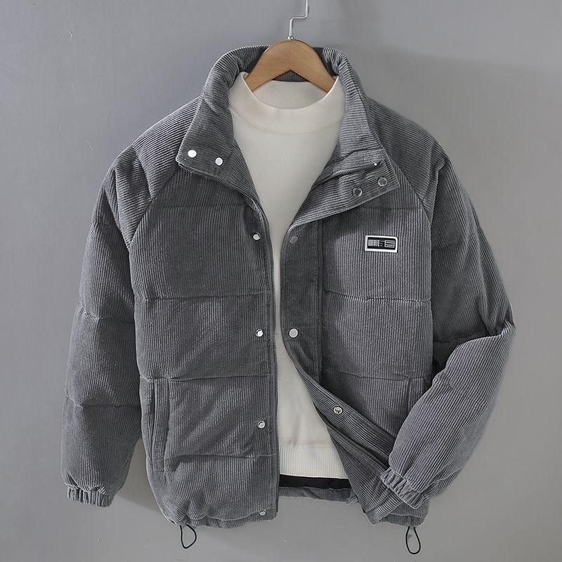 Men's Corduroy Thick Warm Jacket Gray Bazaare Mart Men's Corduroy Jacket